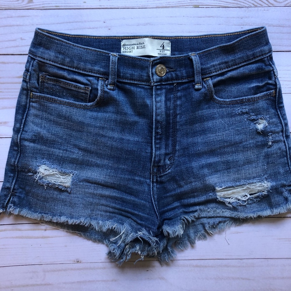 Abercrombie & Fitch High Rise Denim Shorts